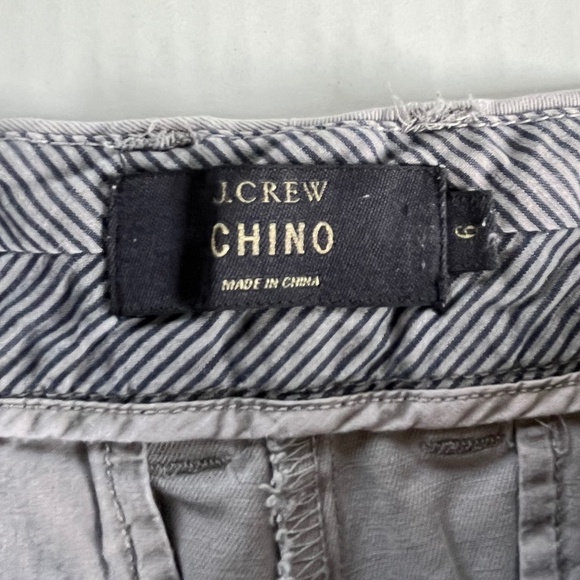 J.Crew Sz 6 Mercantile Classic Chino Gray Shorts Pockets Mid Rise - Picture 2 of 8
